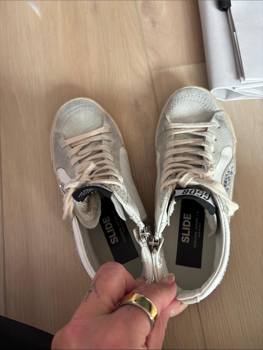 Golden Goose Swarovski Crystal Slide Sneakers Like New - Picture 7 of 14